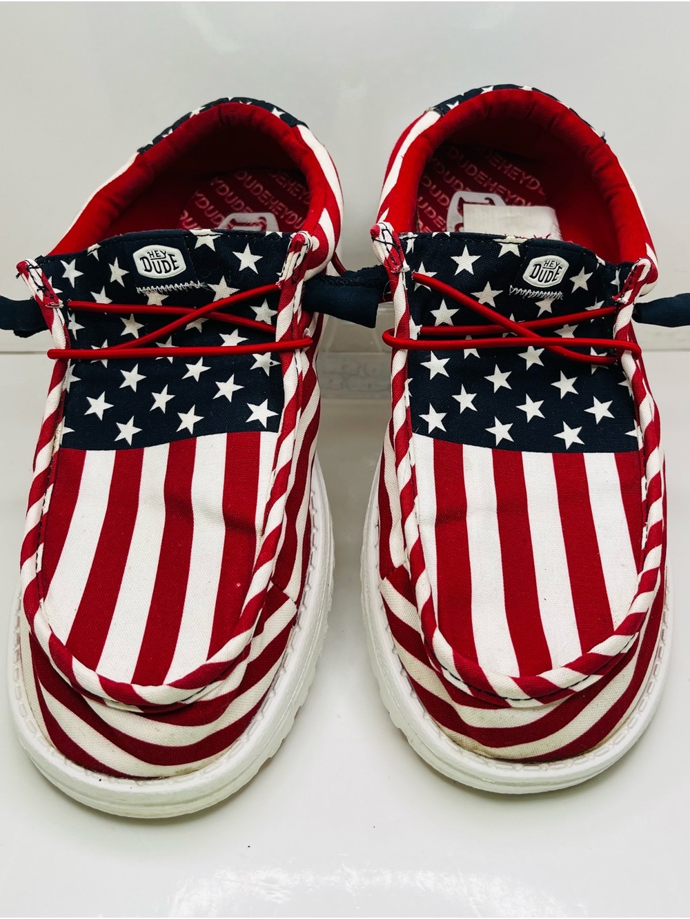 Hey Dude Kids Slip-On Sneakers - Red/White/Blue Stars & Stripes